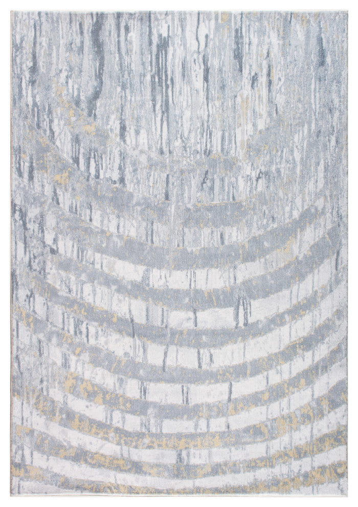 6"x9" Gray Distressed Steps Abstract Area Rug