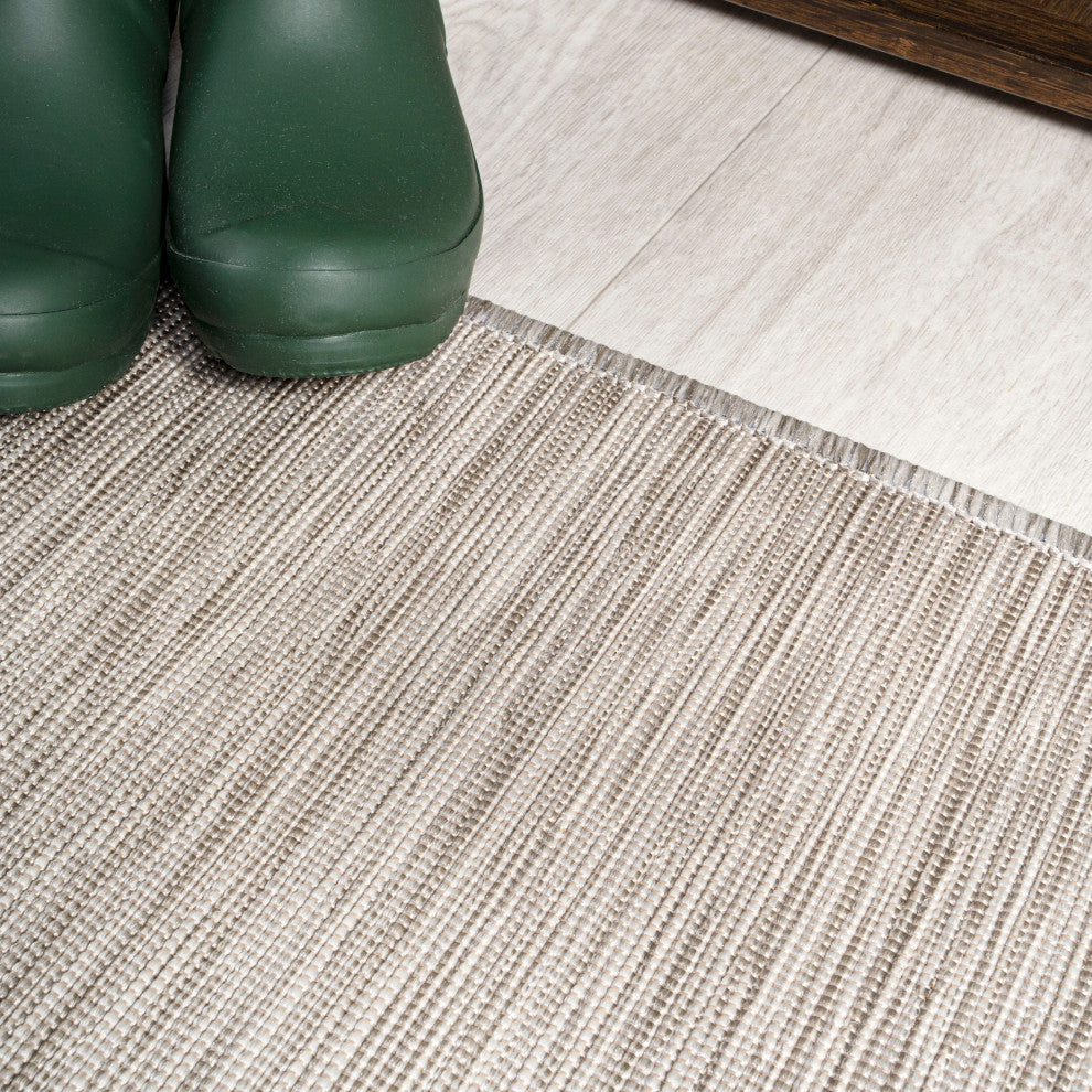 Ethan Modern Flatweave Solid, Light Gray, 9 X 12