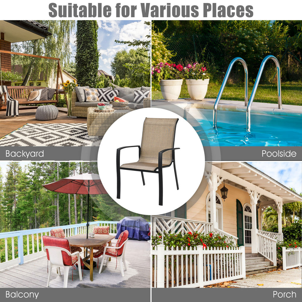 Costway Set of 16 Patio Dining Chair stackable Camping Garden Deck No Assemble