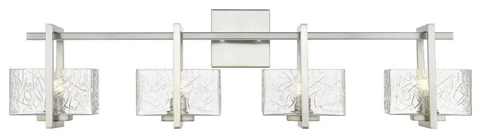 Innovations 312-4W-SN-CL 4-Light Bath Vanity Light, Satin Nickel