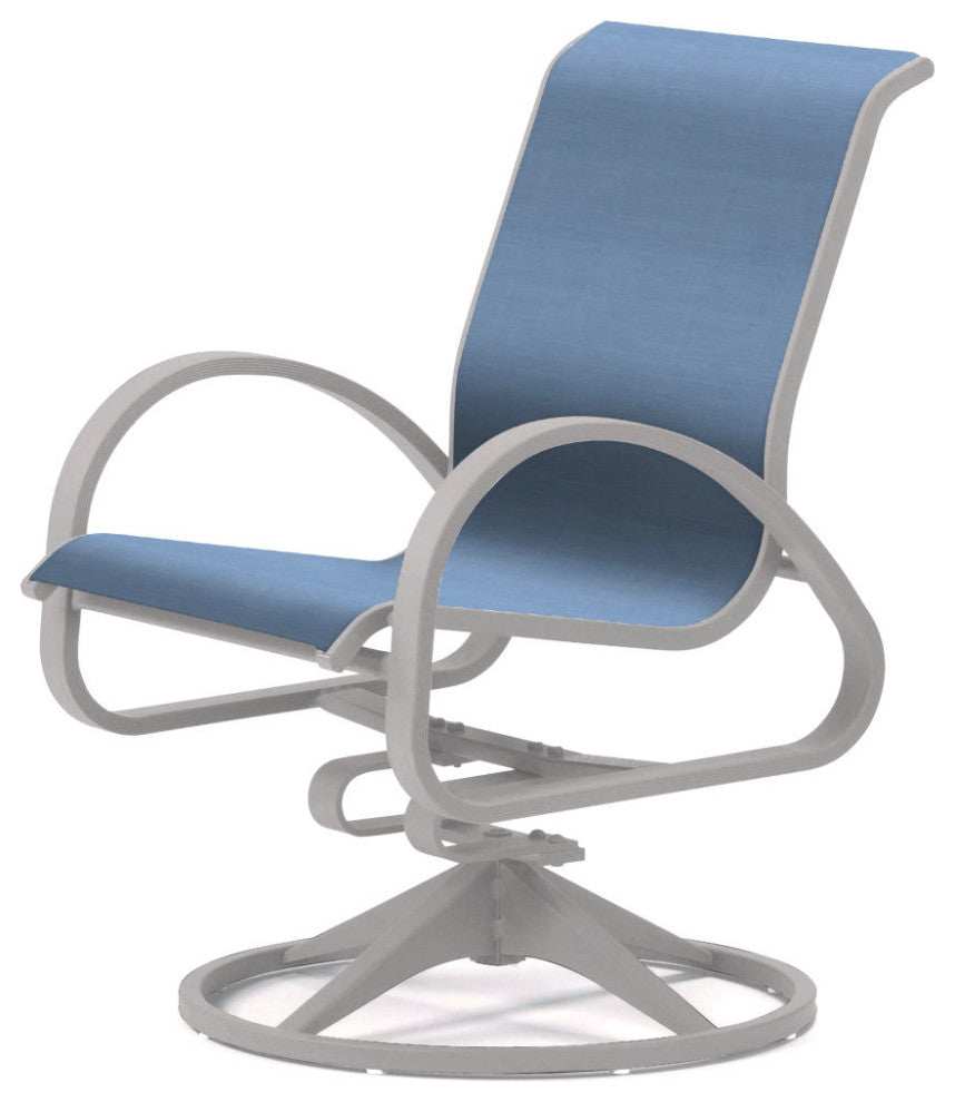 Aruba II Sling Swivel Rocker, Textured White, Sky
