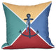 Anchor Flag, Geometric Print Pillow, Yellow, 18"x18"