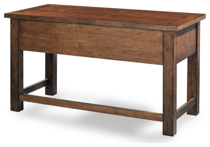 Traditional Desk, Hardwood Construction With Multiple Drawers, Warm Aged Maple