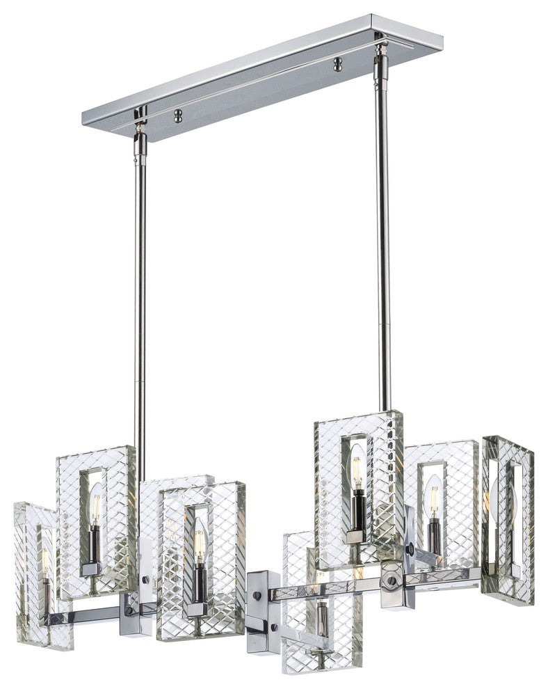 Maxim Lighting Suave 8-Light Linear Chandelier in Polished Nickel - 38015BCPN