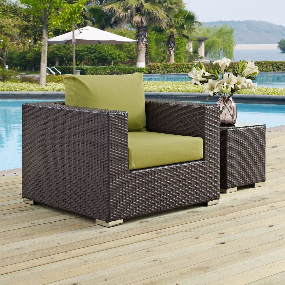 Espresso Peridot Convene Outdoor Patio Armchair