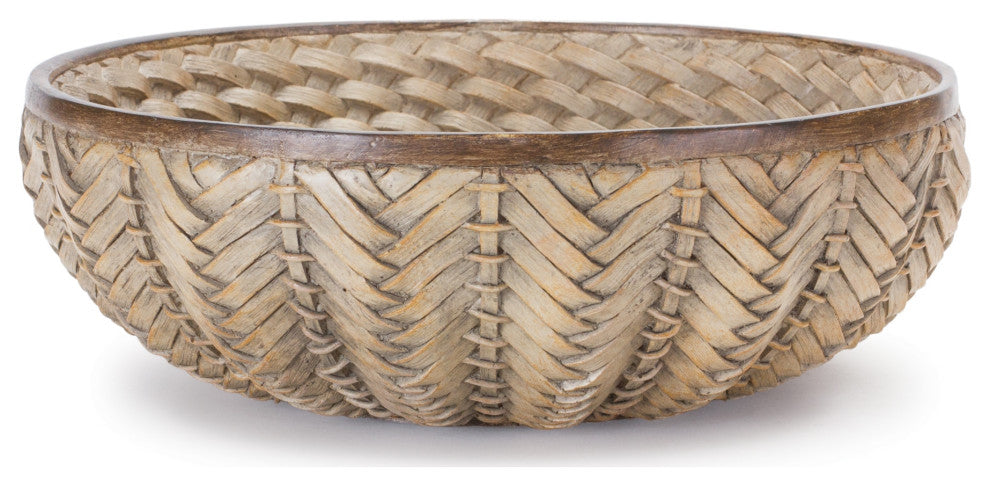 Decorative Wicker Design Bowl, Set of 2
