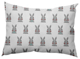 Bunny Fluffle Easter Decorative Lumbar Pillow, Wave Top Blue, 14x20"