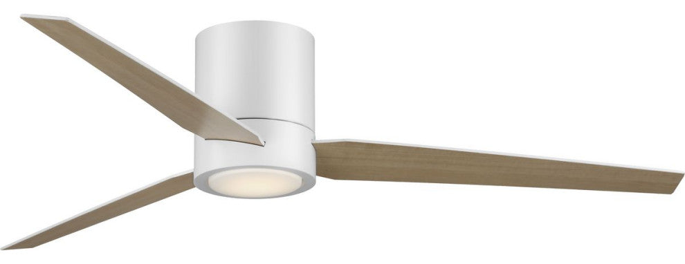 Braden 56" LED Indoor Satin White Ceiling Fan, Light Kit and White Opal Shade