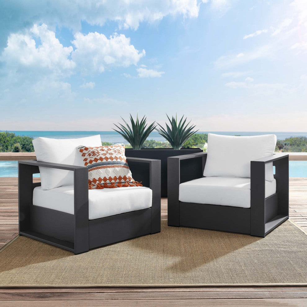 Modway Tahoe outdoor Patio Powder-Coated Aluminum 2-Piece Armchair Set
