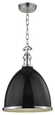 Viceroy, 1 Light, 13, Pendant, Black, Polished Nickel Finish
