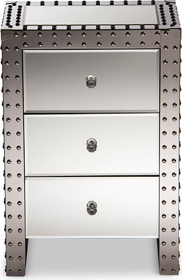 Azura Modern HollyWood Regency Glamour Style Nightstand Bedside Table