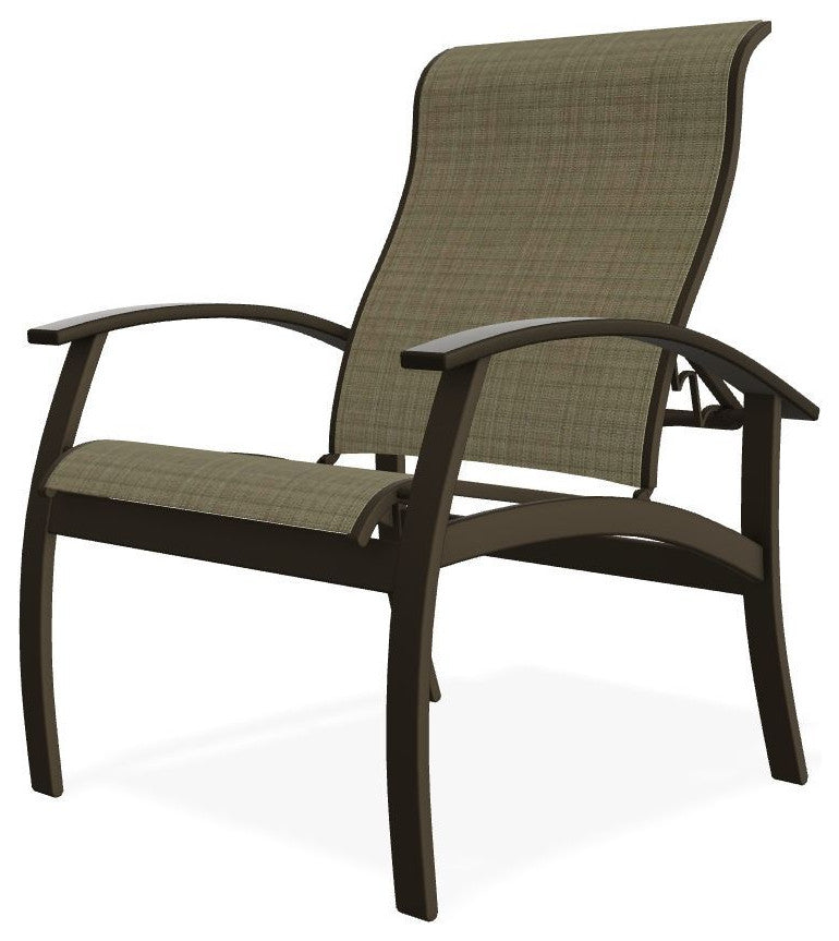 Belle Isle Sling Adjustable Outdoor Dining Chair, Elevation Stone/Beachwood