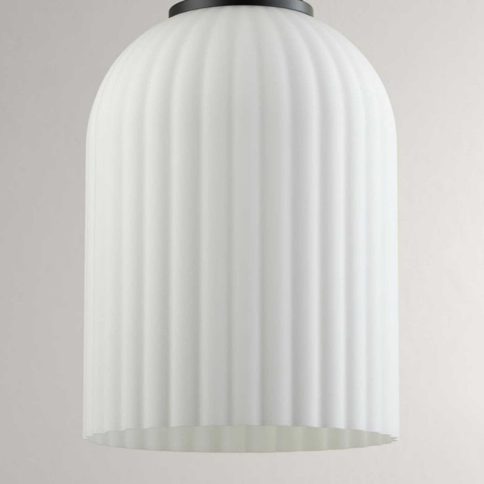 Stanza Collection One-Light New Traditional Pendant Light, Matte Black