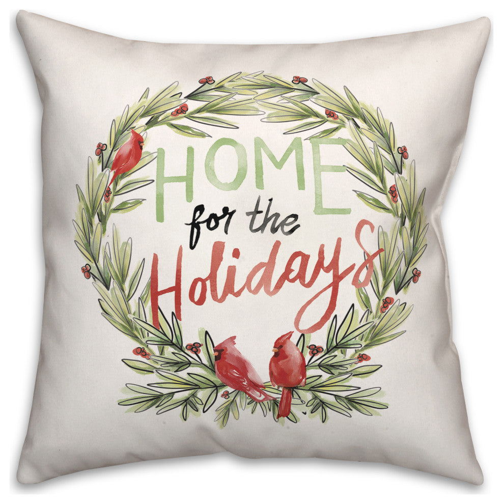Cardinal Wreath 16x16 Spun Poly Pillow