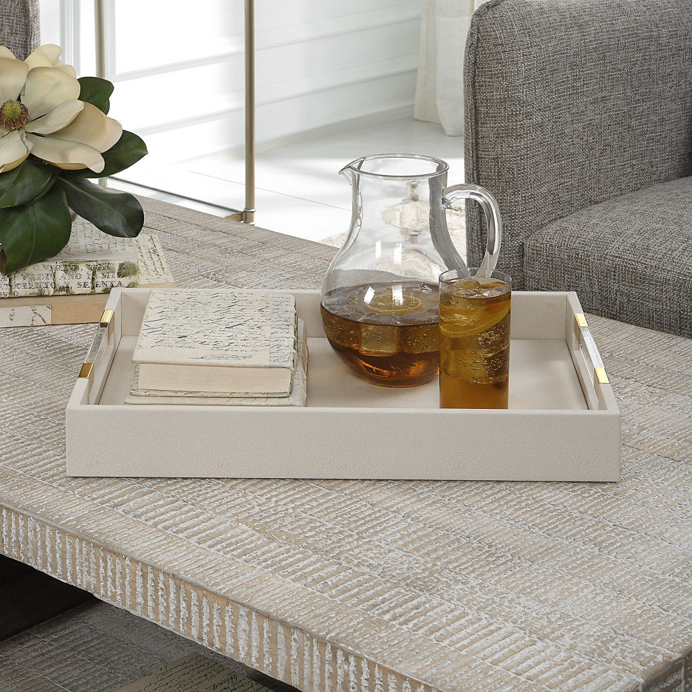 Wessex White Shagreen Tray