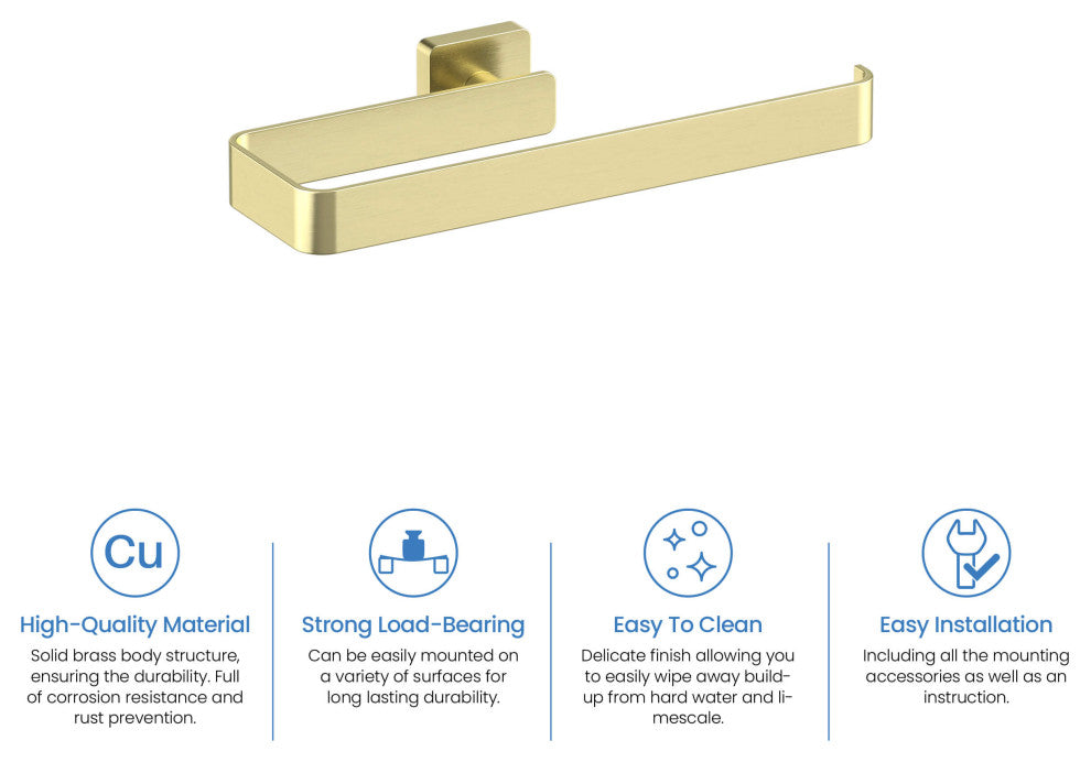 Blaze 2 Piece Bathroom Hardware Set, Brushed Gold