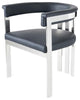 Modrest Pontiac 19" Modern Vegan Leather & Stainless Steel Dining Chair in Black