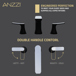 2-Handle 3-Hole Widespread Bathroom Faucet, Matte Black and Chrome