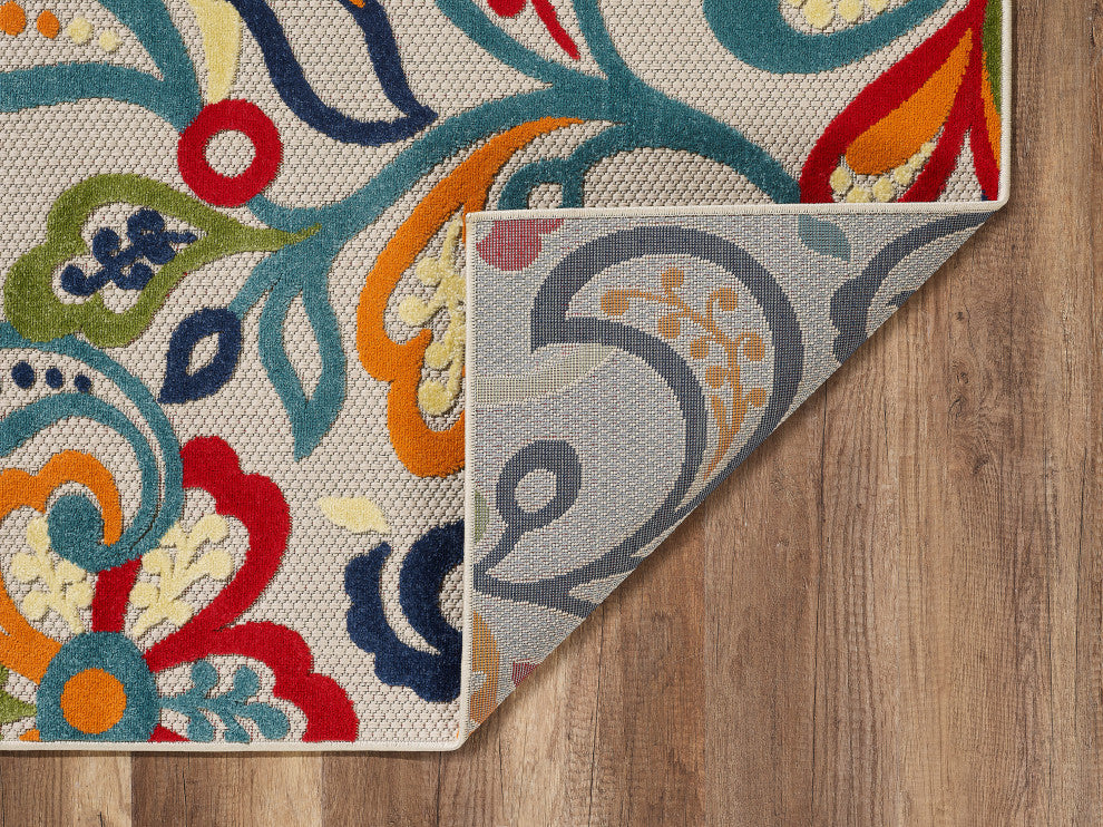 KAS Calla 6929 Ivory/Multi Leila Area Rug, 6'7"x9'