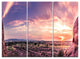 "Evening Red Sky Over Phoenix Arizona" Metal Wall Art, 3 Panels, 36"x28"