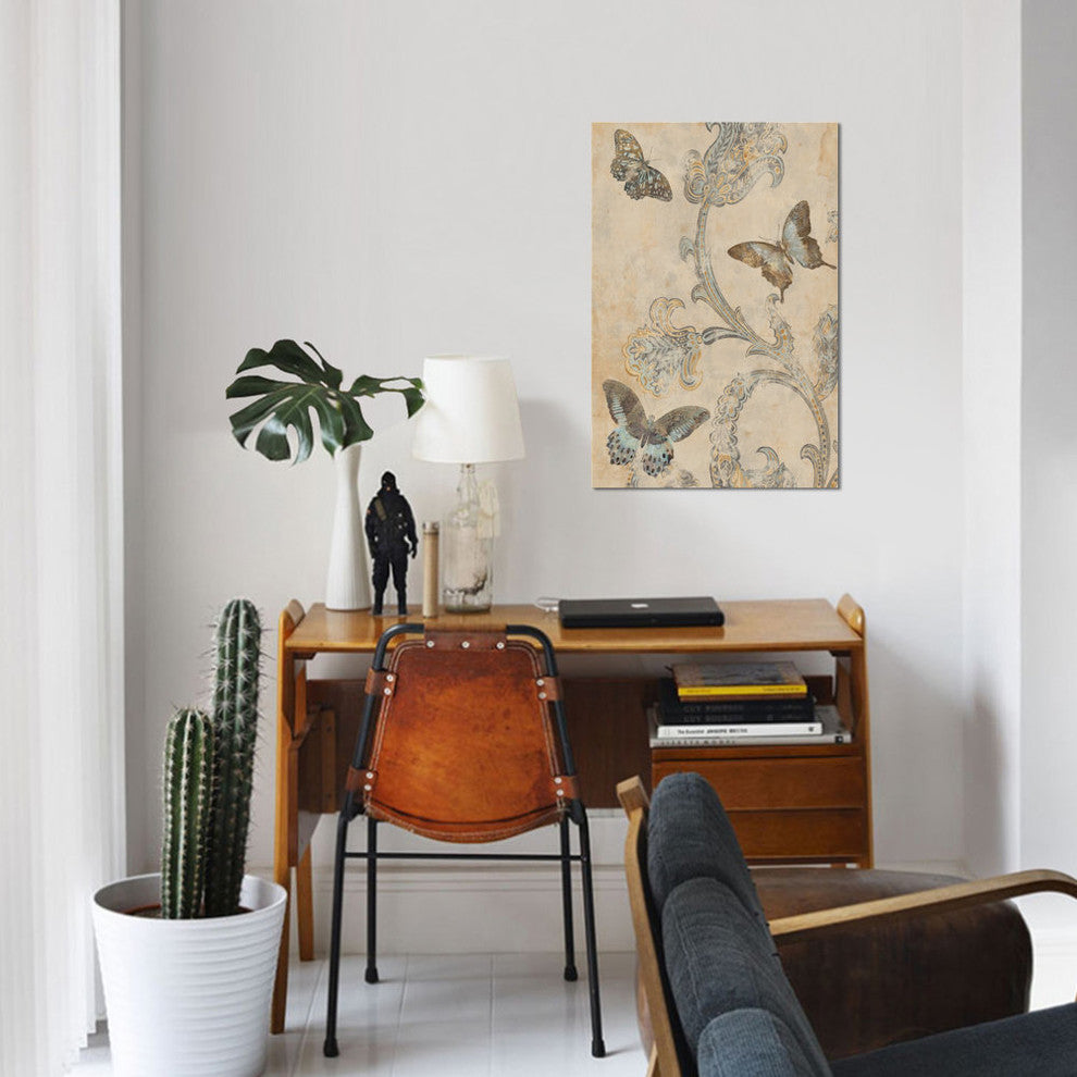 "Papillion Decoratif I" by Deborah Devellier, Canvas Print, 18"x12"