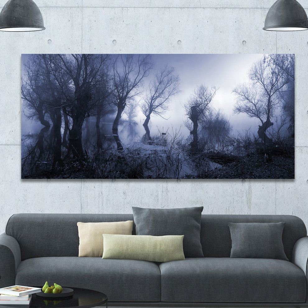 Creepy Landscape in Sepia Tones, Large landscape Canvas Art Print, 60"x28"