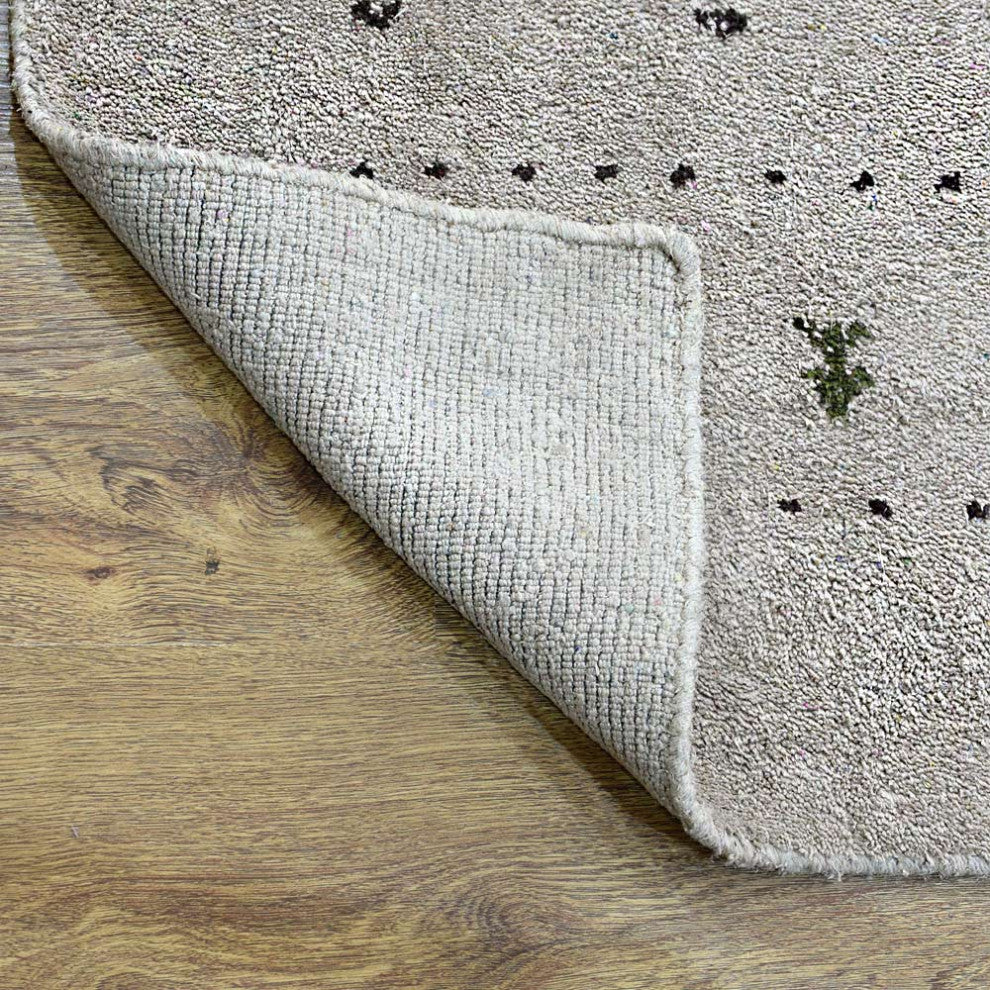HAND KNOTTED LOOM SILK ECO-FRIENDLY AREA RUG-8'x11',Rectangle,Beige,Contemporary