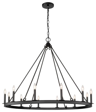 Z-Lite 482R-12 Barclay 12 Light 48"W Taper Candle Ring Chandelier - Olde Brass