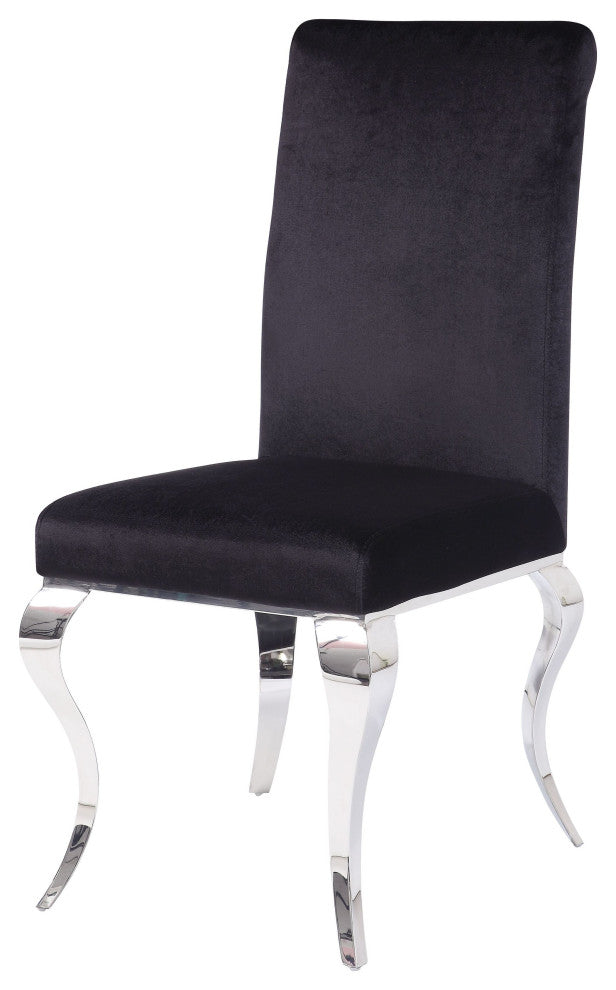 ACME Fabiola Side Chair, Set of 2, Fabric/Stainless Steel