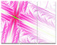 Pink Fractal Cross Design, Abstract Triptych Canvas Art Print, 36x28, 3 Panels