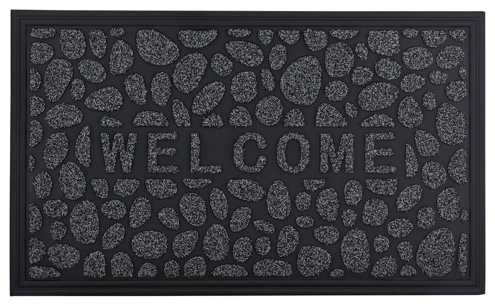 Superio Non-Slip Natural Stone Coir Doormat, Welcome Script on Carpet 18"�x 30"� ,