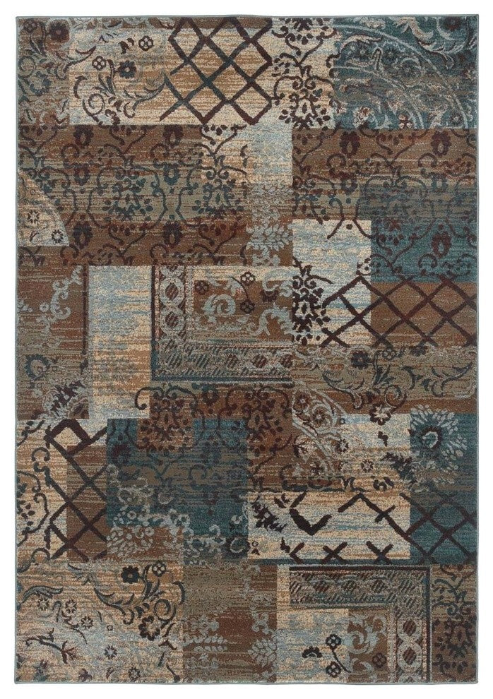 Bellevue BV3698 Multi-Colored Patchwork Area Rug, Rectangular 5'3"x7'7"