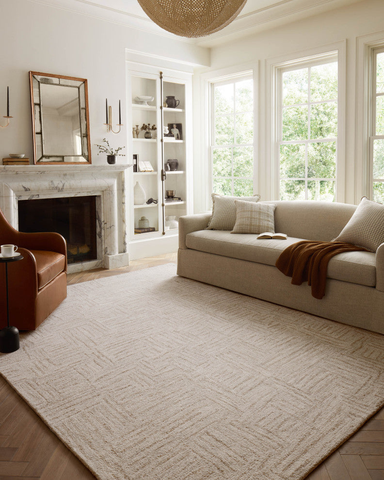Chris Loves Julia x Loloi Polly Smoke / Sand 3''-6" x 5''-6" Accent Rug
