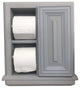 Hyacinth Wood Recessed Double Toilet Paper Holder With Cabinet 14x16.25, Primed Gray