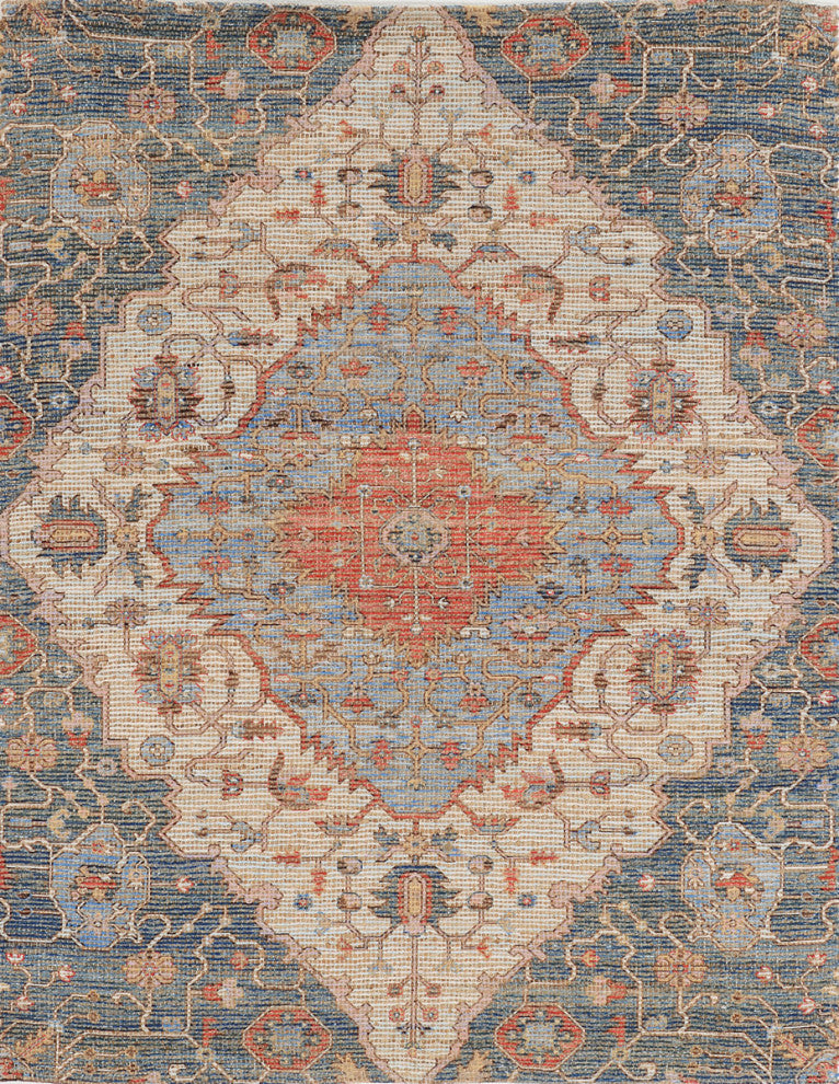 KAS Morris 2223 Blue/Red Gramercy Area Rug, 5'x7'