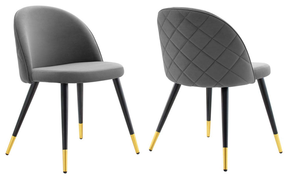 Cordial Performance Velvet Dining Chairs - Set of 2-Gray