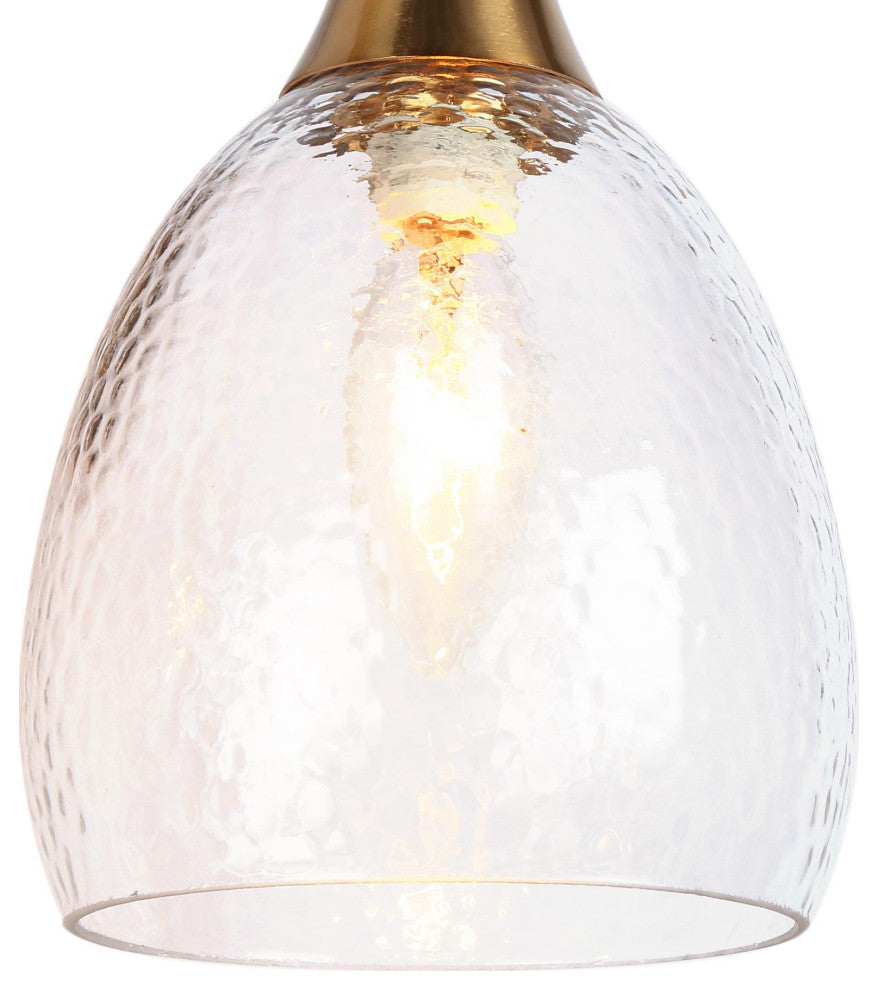 LNC Polished Gold Modern Textured-Glass Bell Wall Sconce, 2 Lights