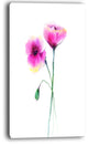 "Pair of Large Purple Poppy Flowers" Flower Canvas Wall Art, 20"x40"