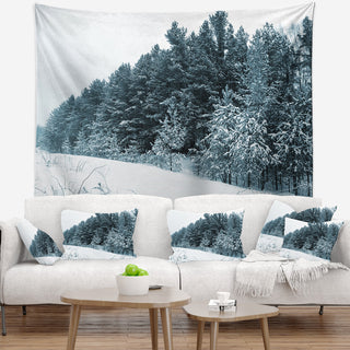 Dark Winter Trees Landscape Wall Tapestry, 39"x32"
