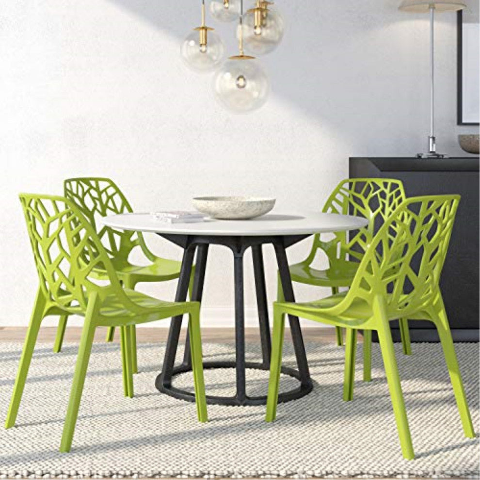 LeisureMod Modern Cornelia Dining Chair, Set of 4