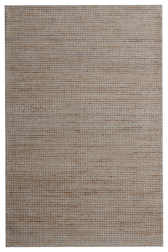 Crest Beige/Natural Rustic Striped Handmade Jute/Wool Blend Area Rug, 10' x 14'