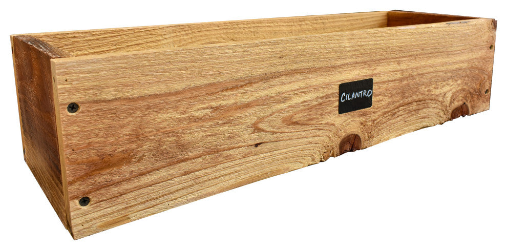 Flora Cedar Planter Box with Chalkboard Label, 24"w X 8"d X 8"h