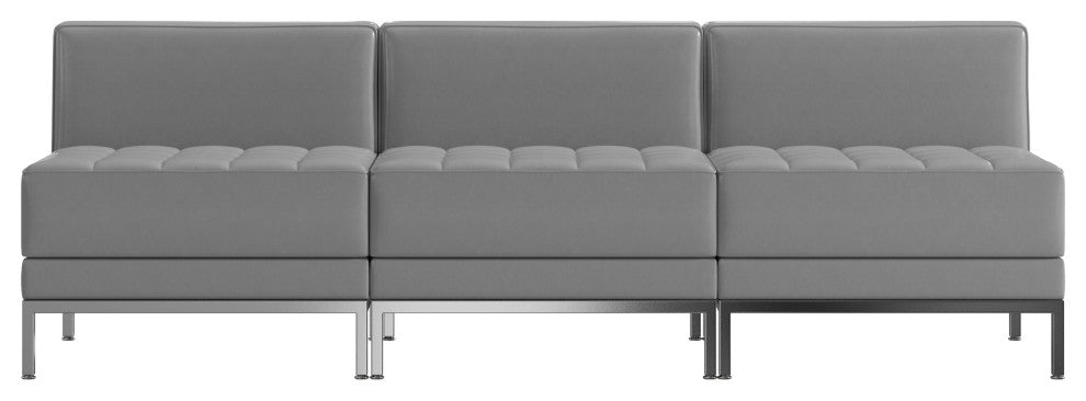 HERCULES Imagination Series LeatherSoft Lounge Set, 3 Pieces, Gray