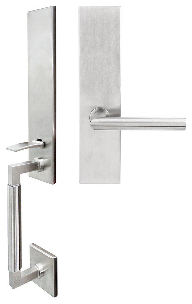 Stockholm Lever, Mortise Full Dummy Handleset, Right Hand, Satin Stainless Steel