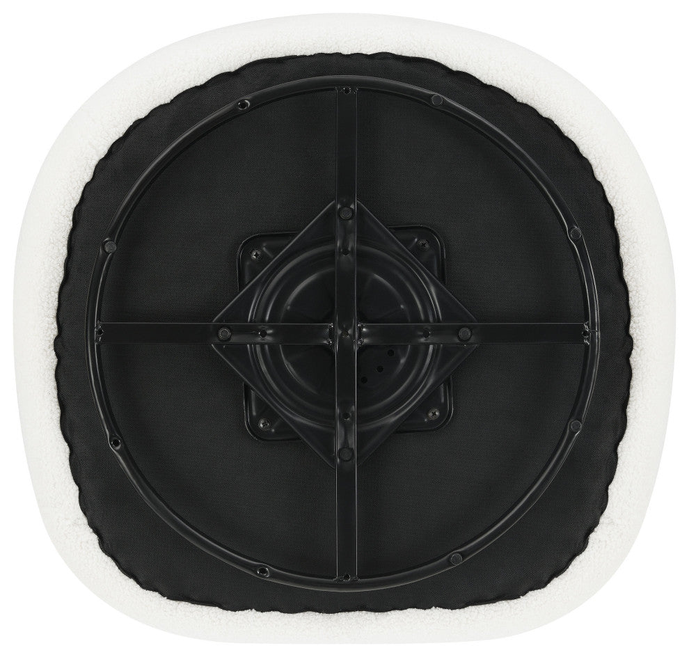 Hudson Faux Sheepskin Upholstered Swivel Chair Natural