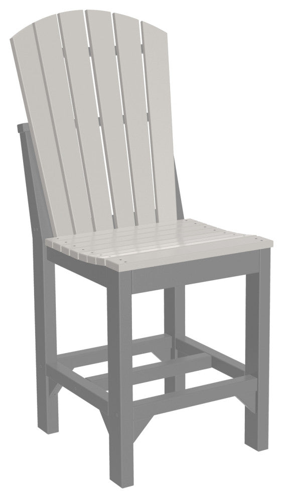 Set of 4 Poly Adirondack Dining Chairs, Dove Gray & Slate, Side Chair, Counter Height