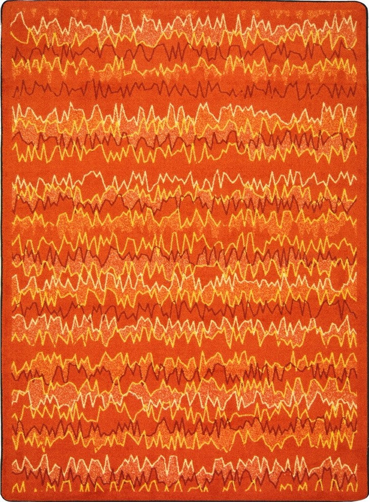 Kid Essentials Rug, Static Electricity, Orange, 5'4"x7'8"