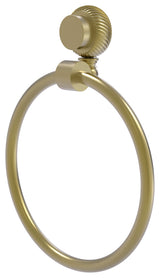 Venus Towel Ring With Twist Accent, Satin Brass