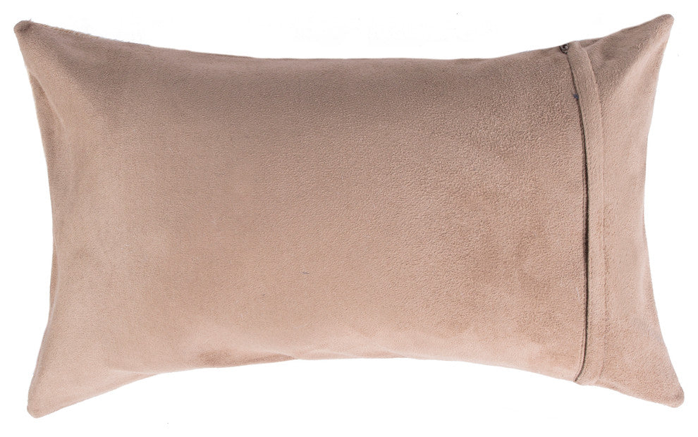 Natural Torino Cowhide Pillow 12"x20", Brown and White
