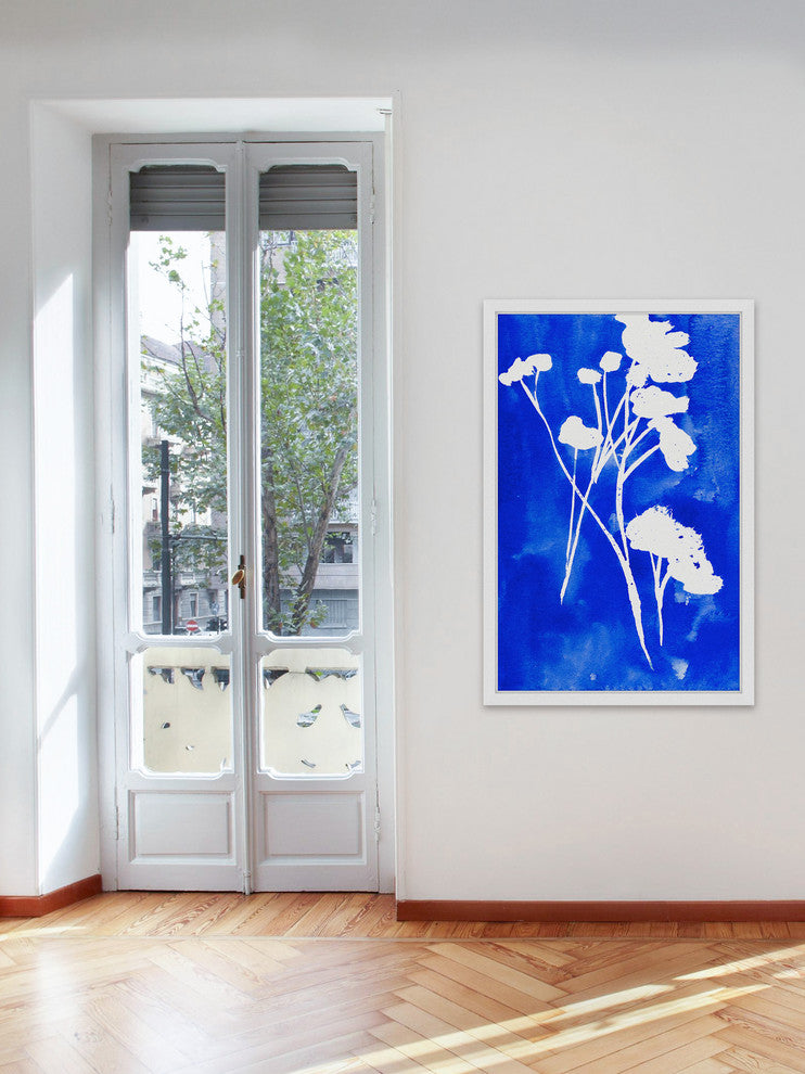 "Cyan Watercolor" by Christine Lindstrom Framed Painting Print, 30x45